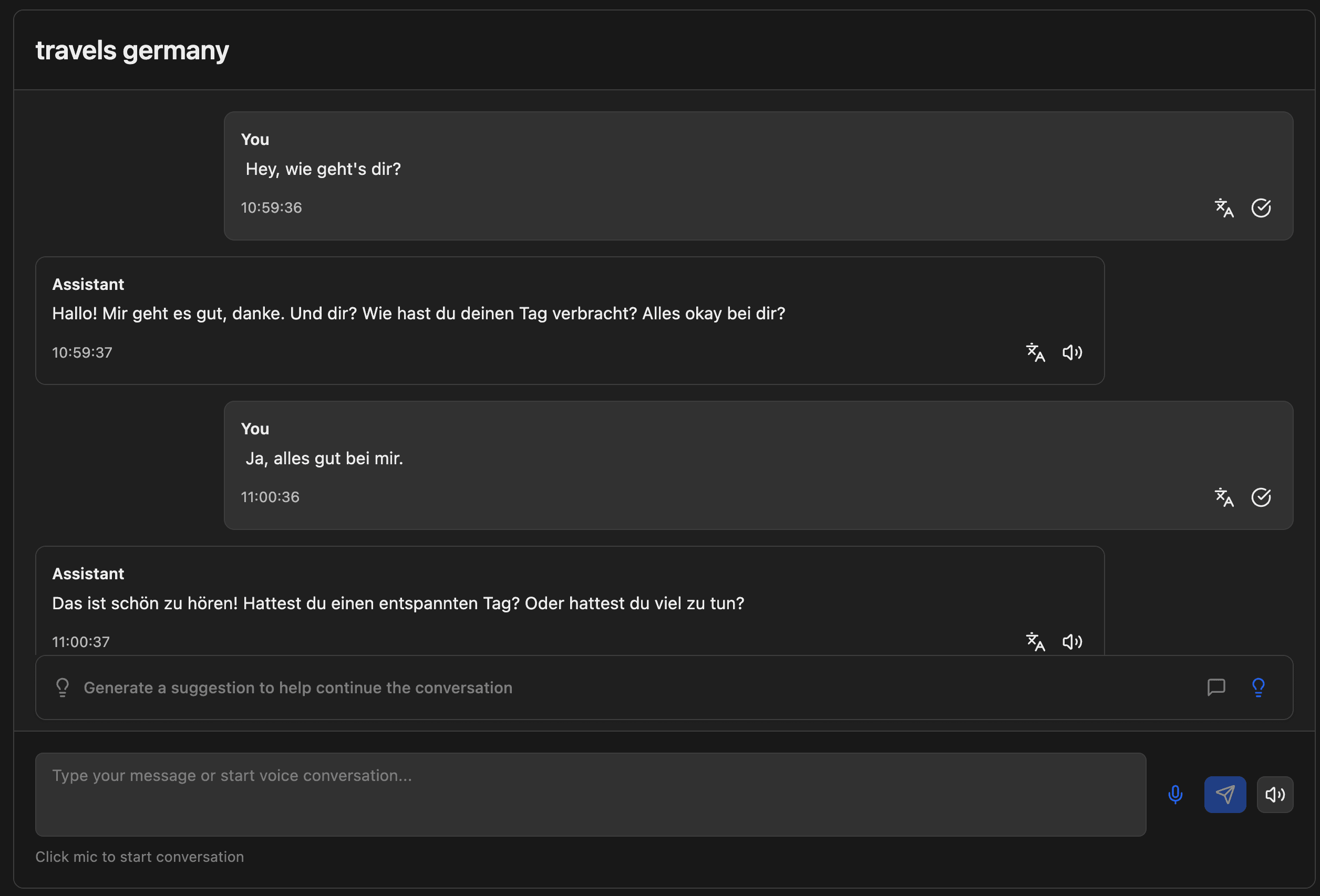 AI conversation interface